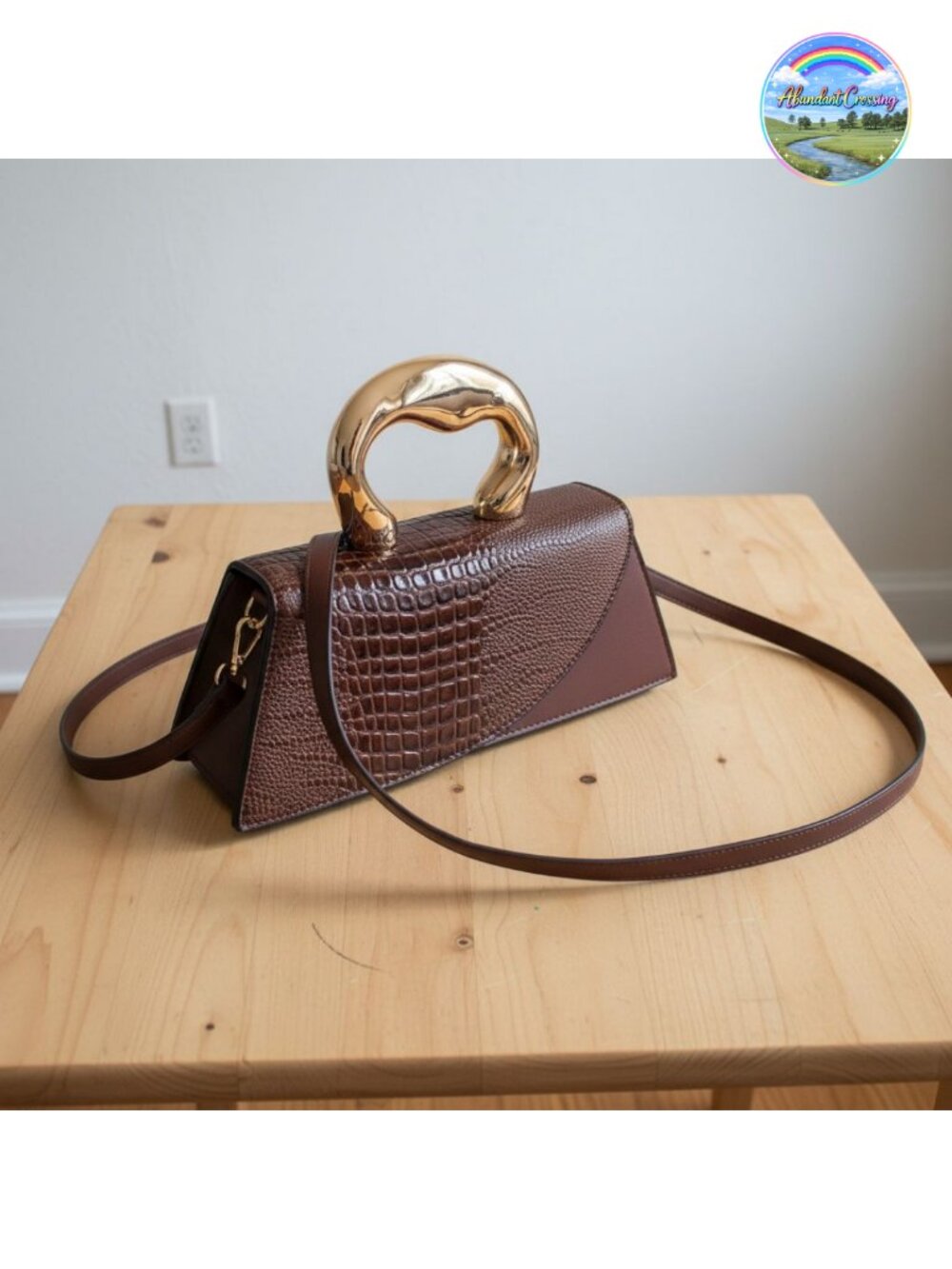 Vegan Leather Crocodile Pattern Evening Clutch Crossbody Envelope Bag